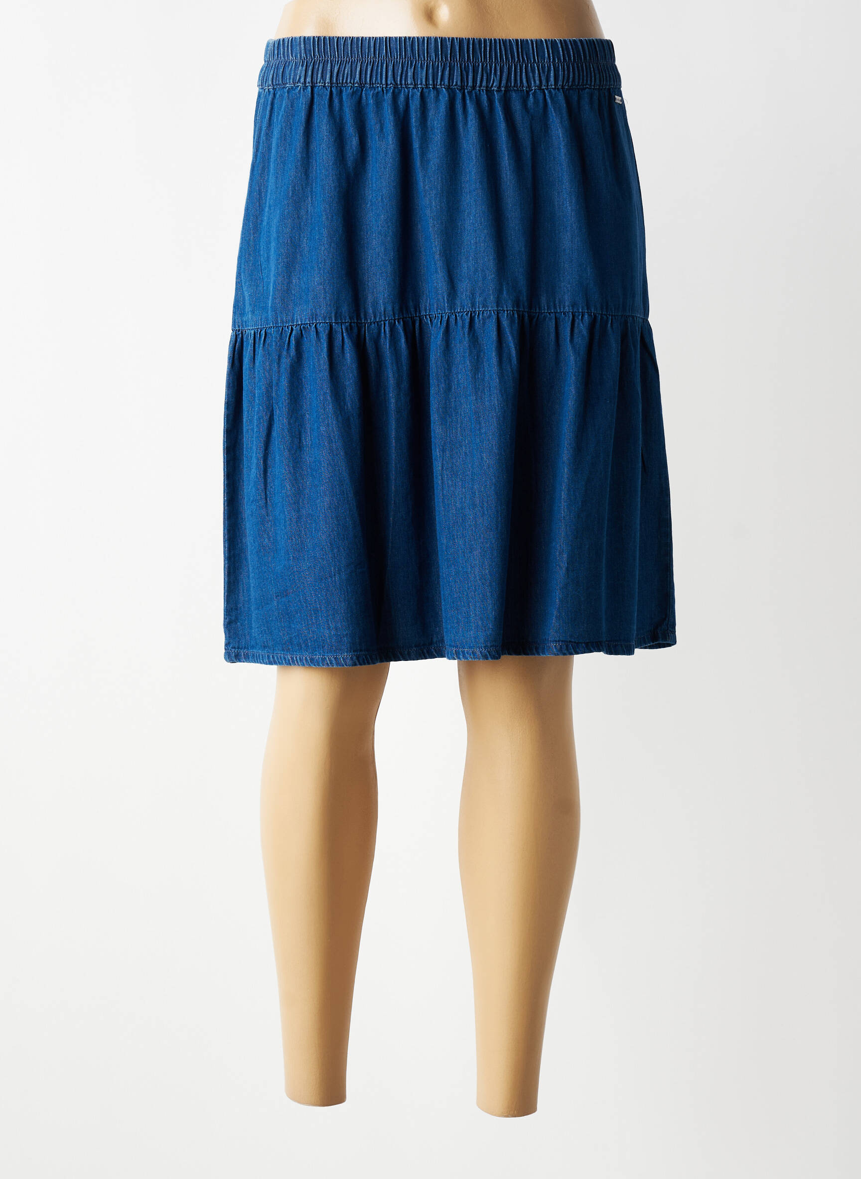 Jupe mi-longue stretch bleu AGATHE & LOUISE femme