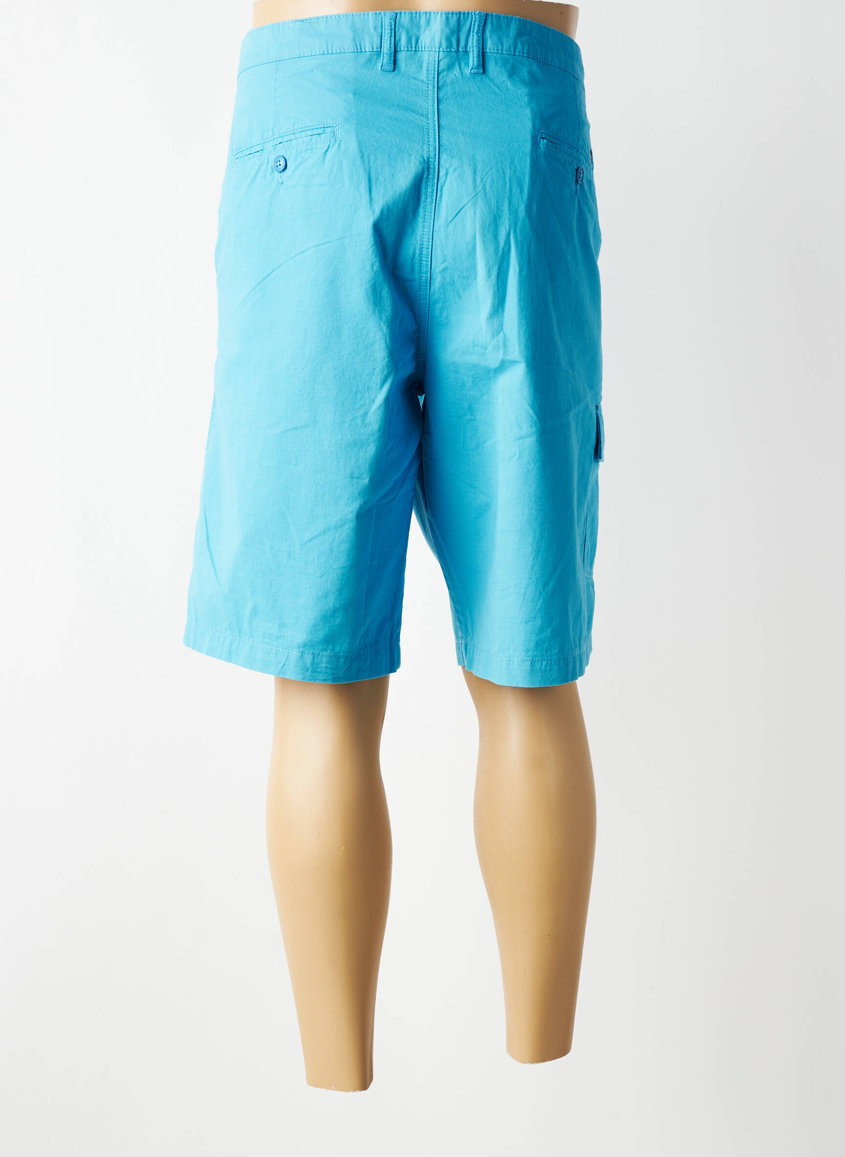 Bermuda tissage popeline taille normale bleu HAJO homme