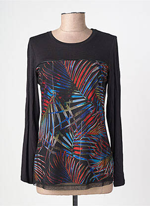 Top imprimé fantaisie manches longues noir MERI & ESCA femme
