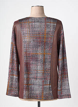 Top coupe fluide manches longues marron GUY DUBOUIS femme