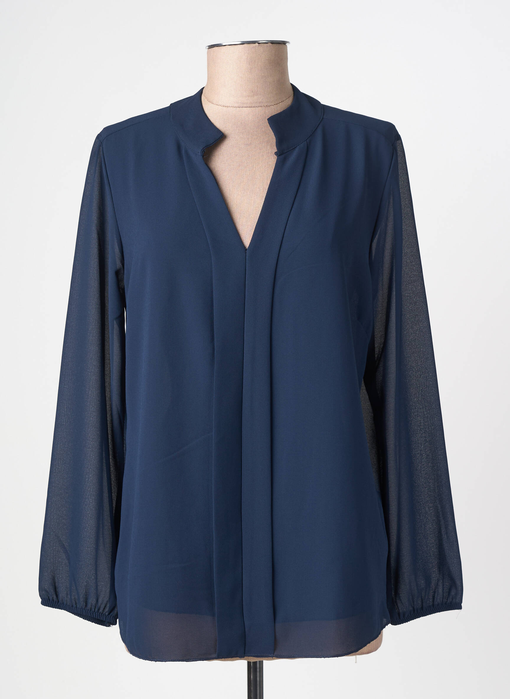 Blouse manches longues manches longues bleu QUATTRO femme