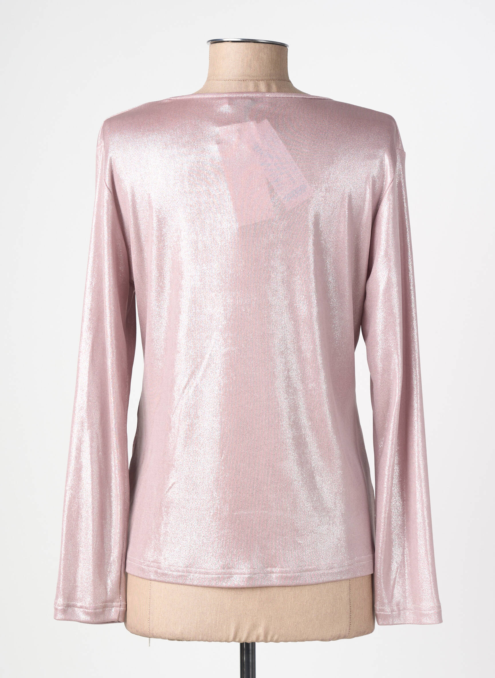 Top col rond manches longues rose MERI & ESCA femme