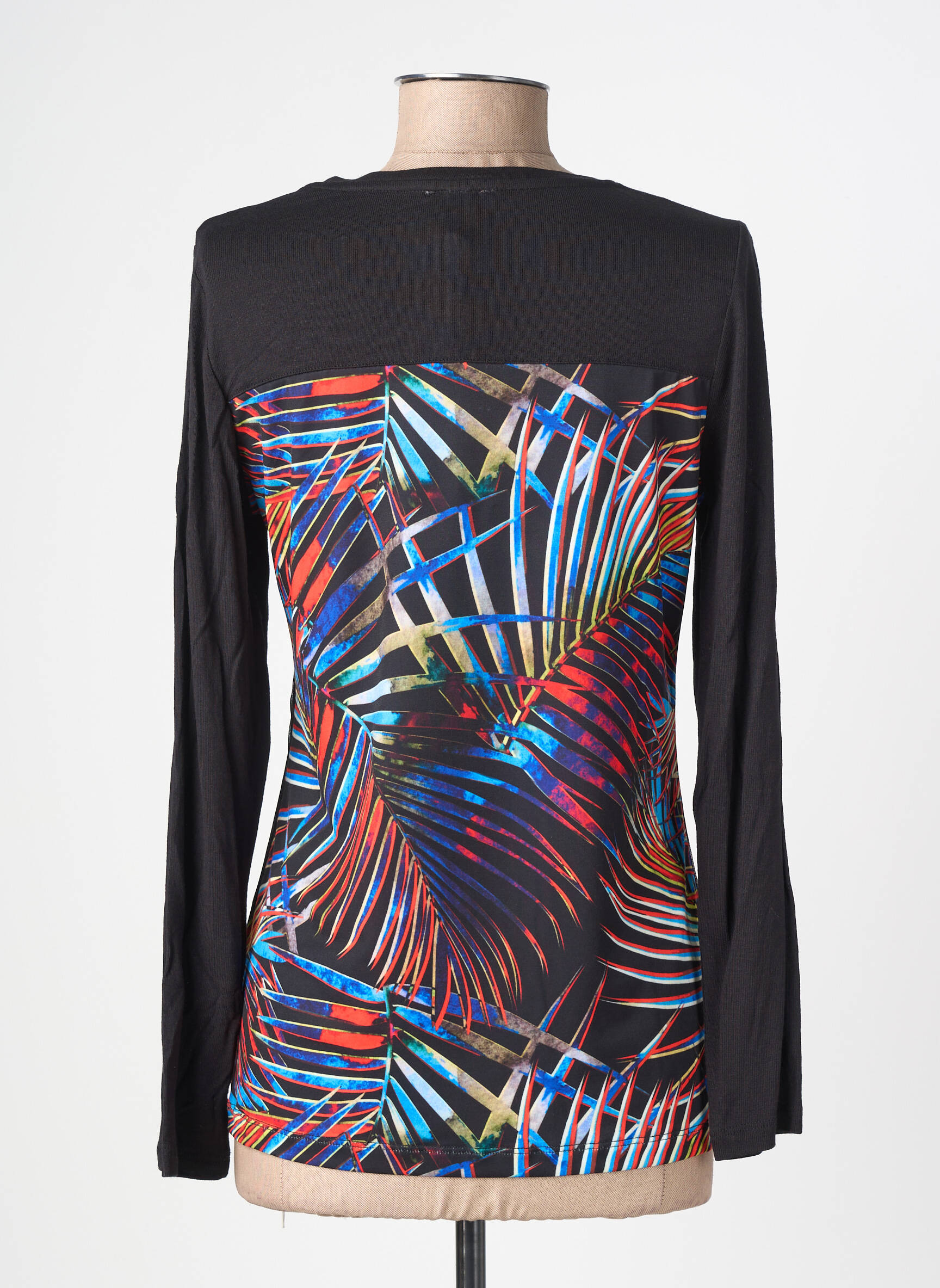 Top imprimé fantaisie manches longues noir MERI & ESCA femme