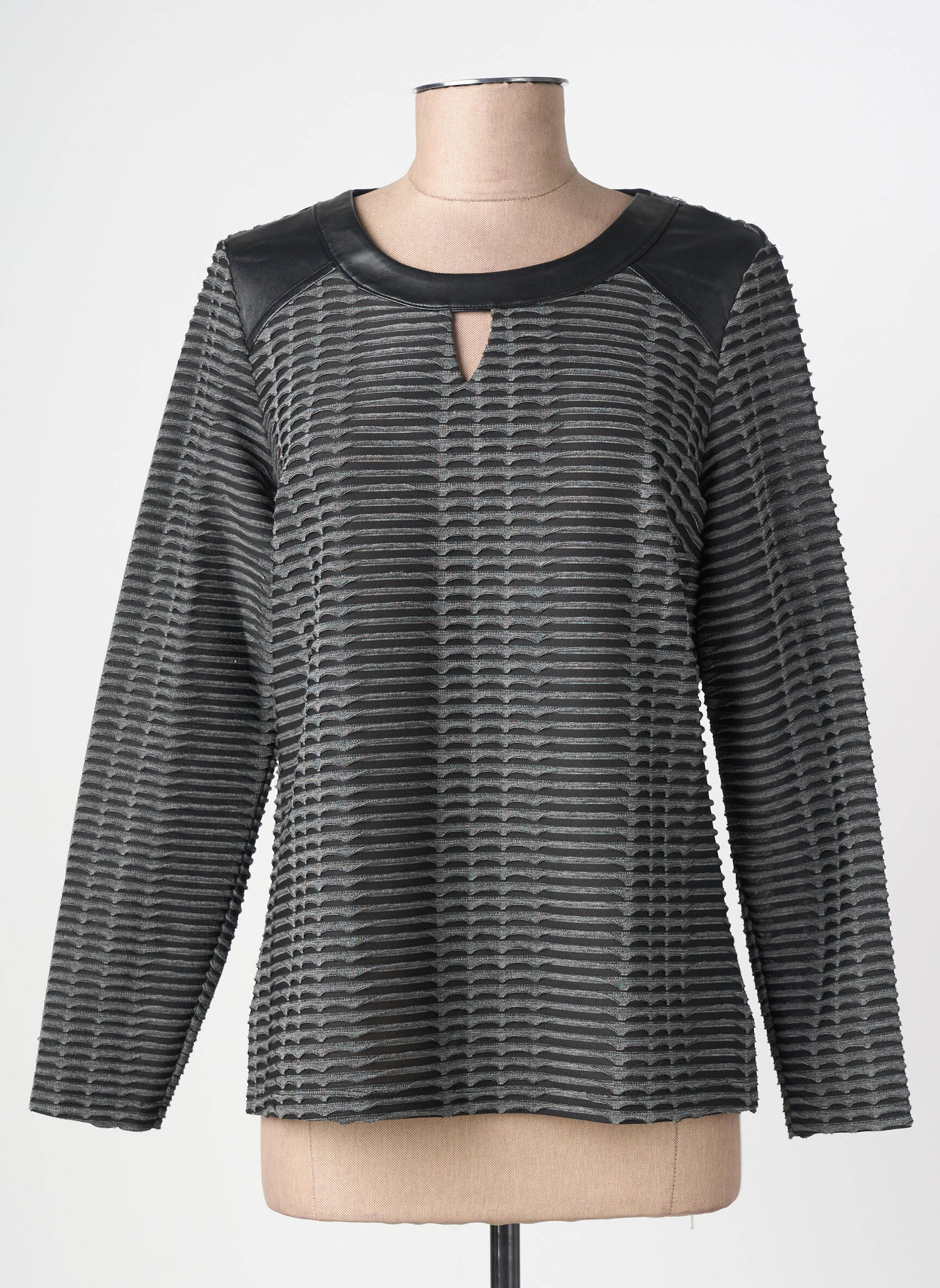 Top stretch manches longues gris GUY DUBOUIS femme