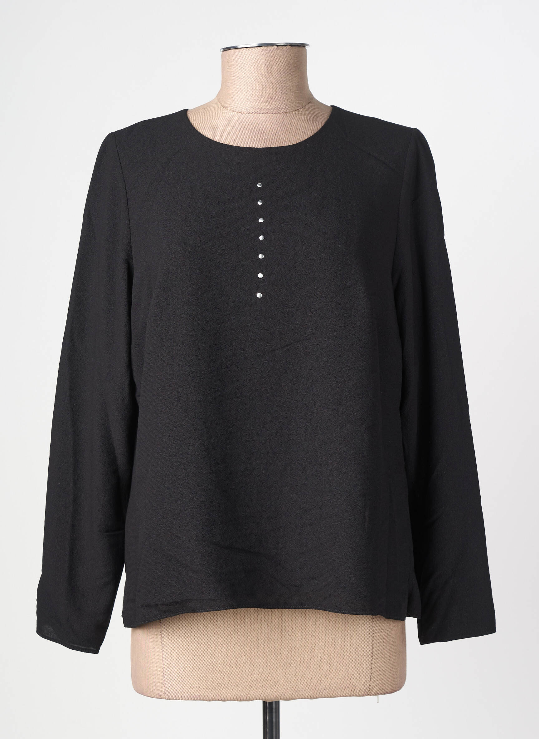 Top tissage crêpe manches longues noir GUY DUBOUIS femme