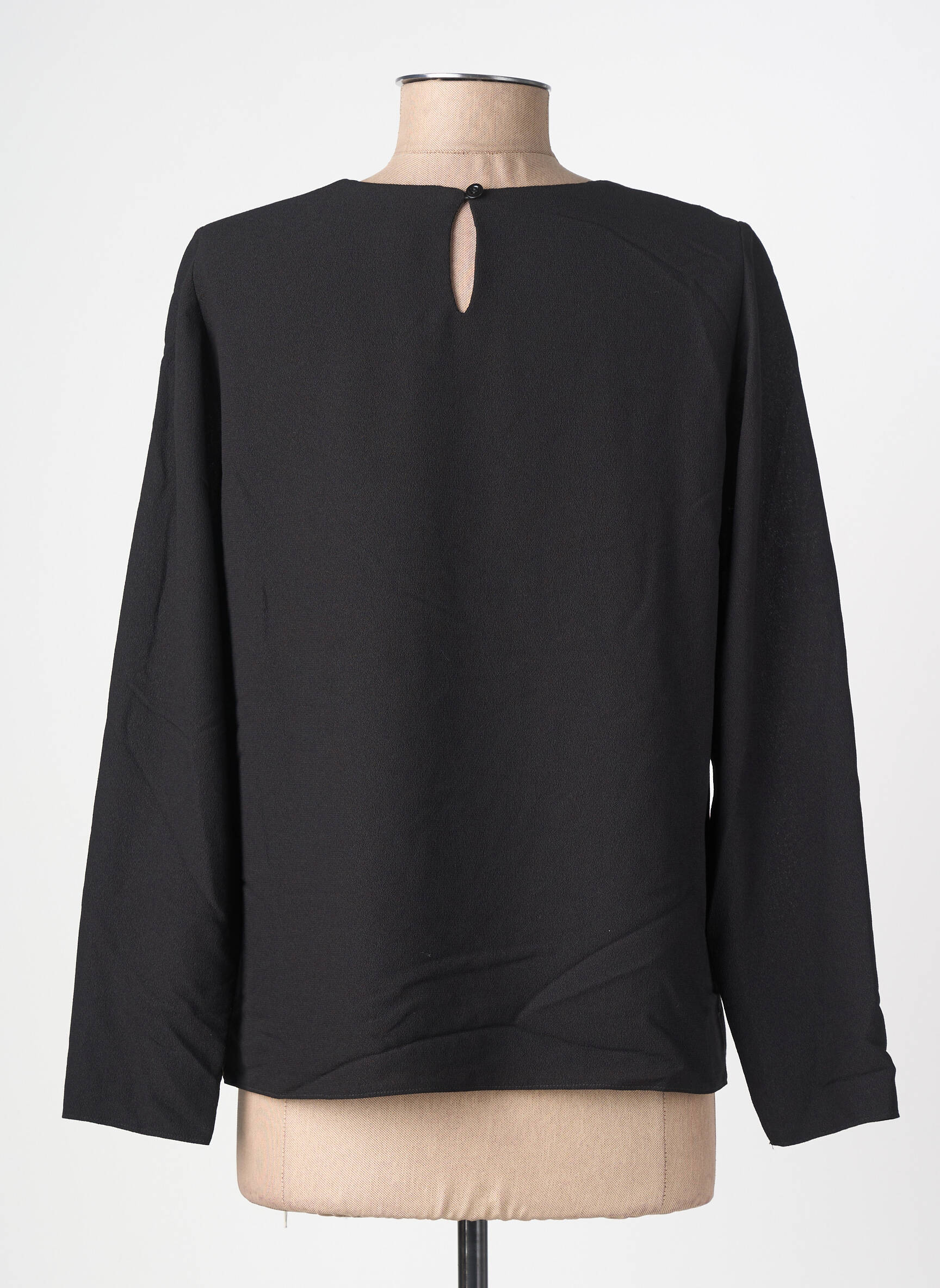 Top tissage crêpe manches longues noir GUY DUBOUIS femme