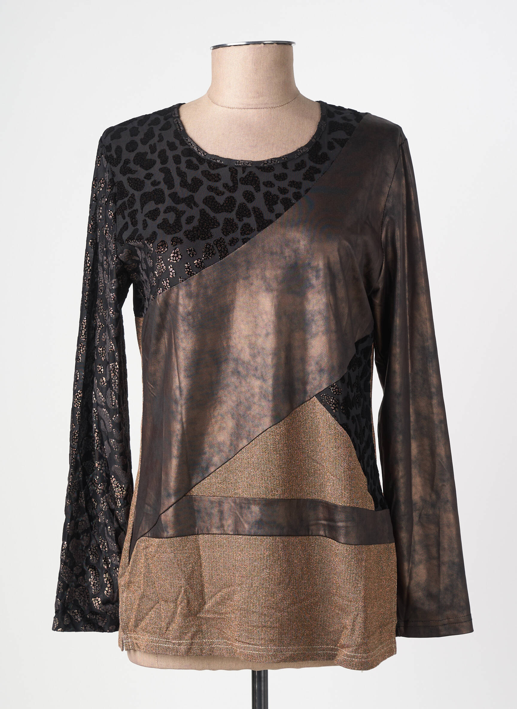 Top stretch manches longues marron MERI & ESCA femme