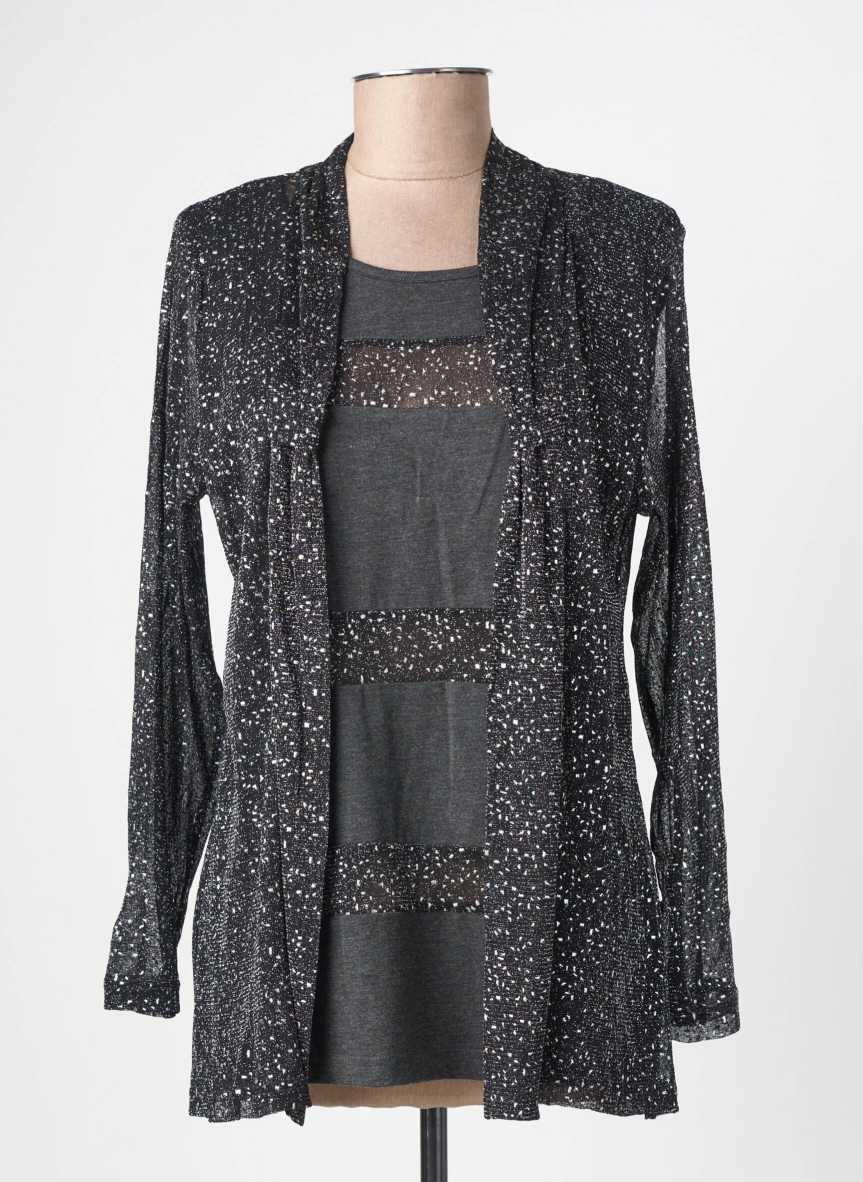 Twin-set coupe droite gris GUY DUBOUIS femme