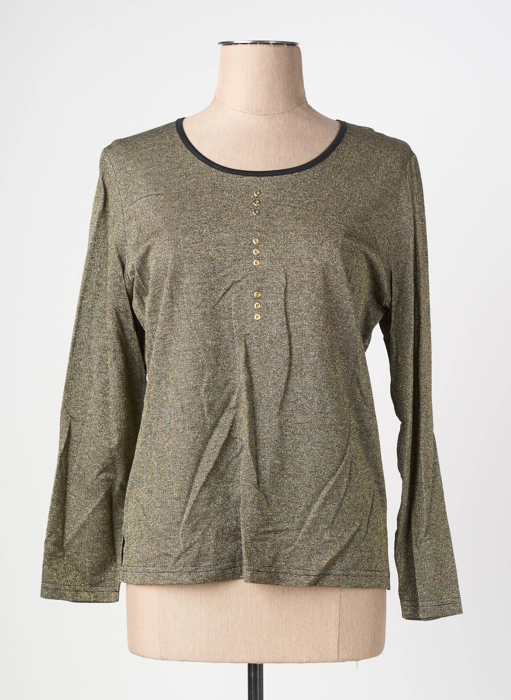 Top coupe cintrée manches longues or MERI & ESCA femme