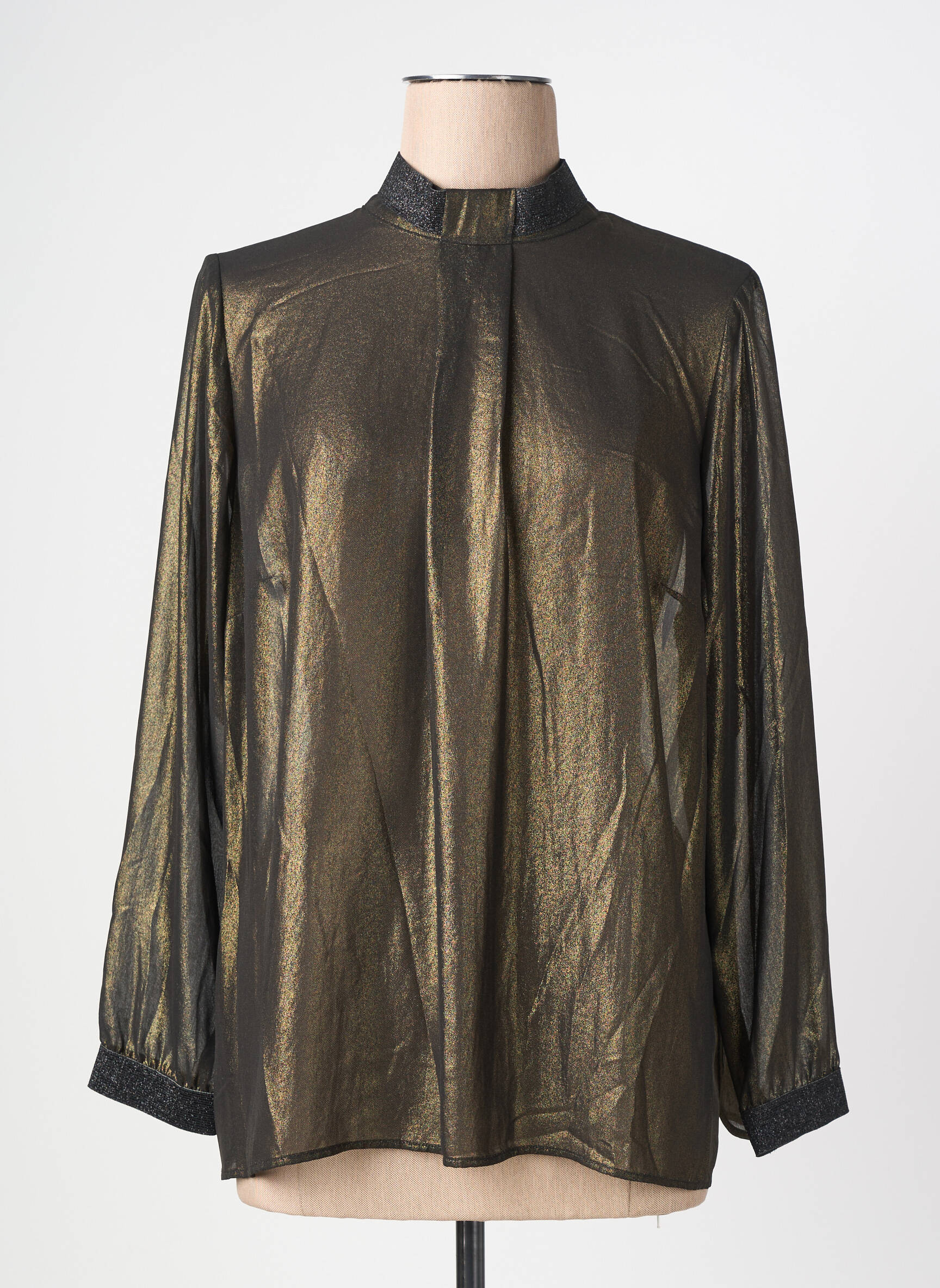 Blouse légère et transparente manches longues or MERI & ESCA femme
