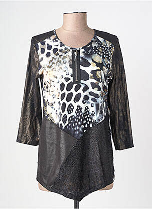 Blouse imprimé fantaisie manches longues noir MERI & ESCA femme