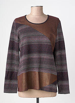 Top manches longues manches longues marron FRANCE RIVOIRE femme