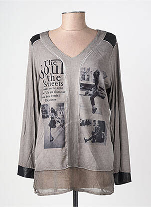 Tunique manches longues col v gris MERI & ESCA femme