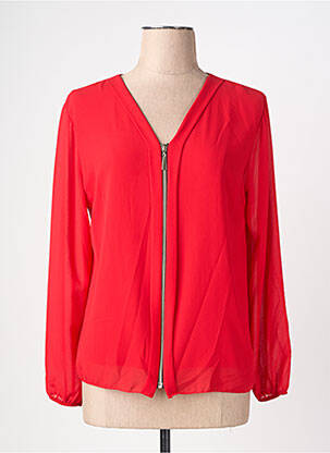 Chemisier tissage crêpe manches longues rouge QUATTRO femme
