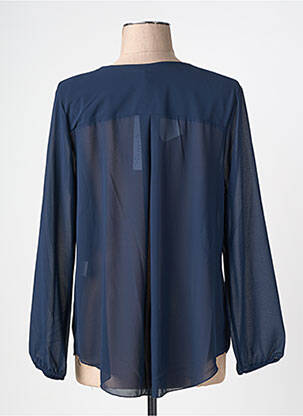 Chemisier tissage crêpe manches longues bleu QUATTRO femme