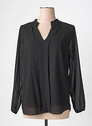 Blouse légère et transparente manches longues noir QUATTRO femme