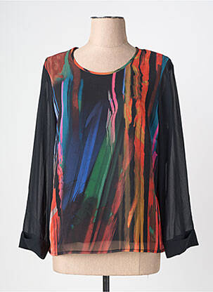 Blouse imprimé fantaisie manches longues noir GUY DUBOUIS femme