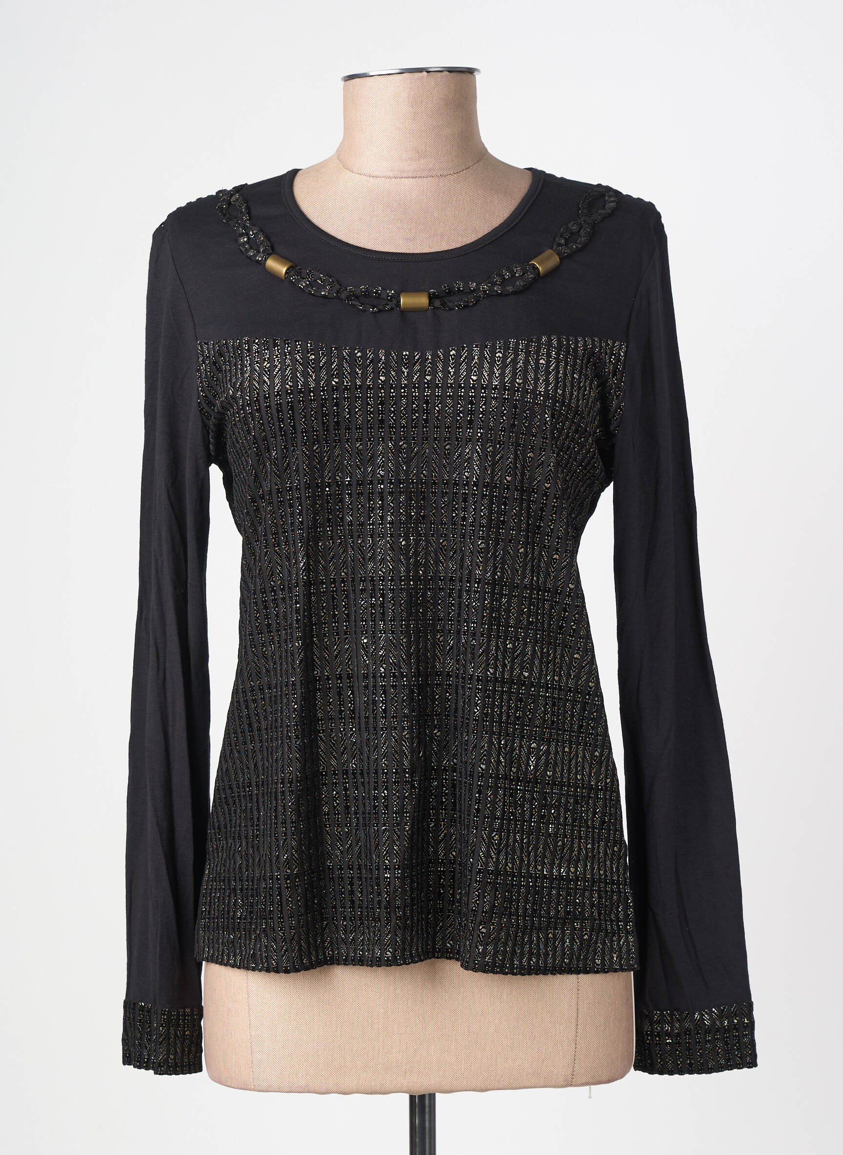 Top stretch manches longues noir GUY DUBOUIS femme
