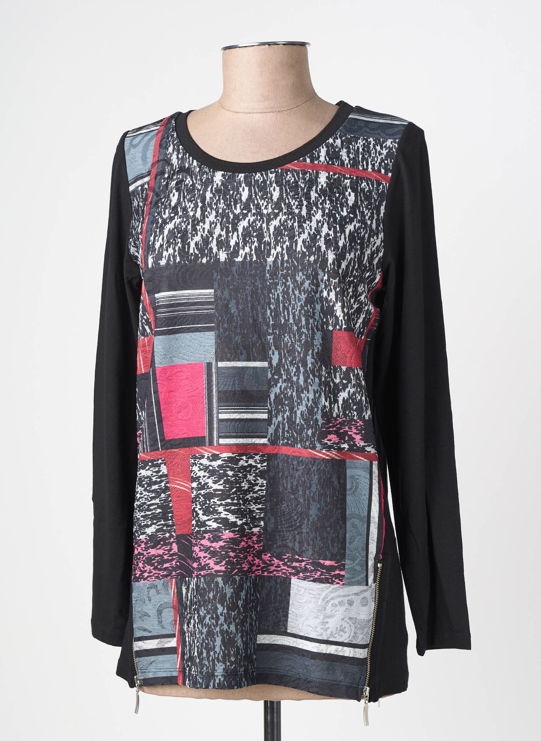Top manches longues manches longues noir IMPULSION femme