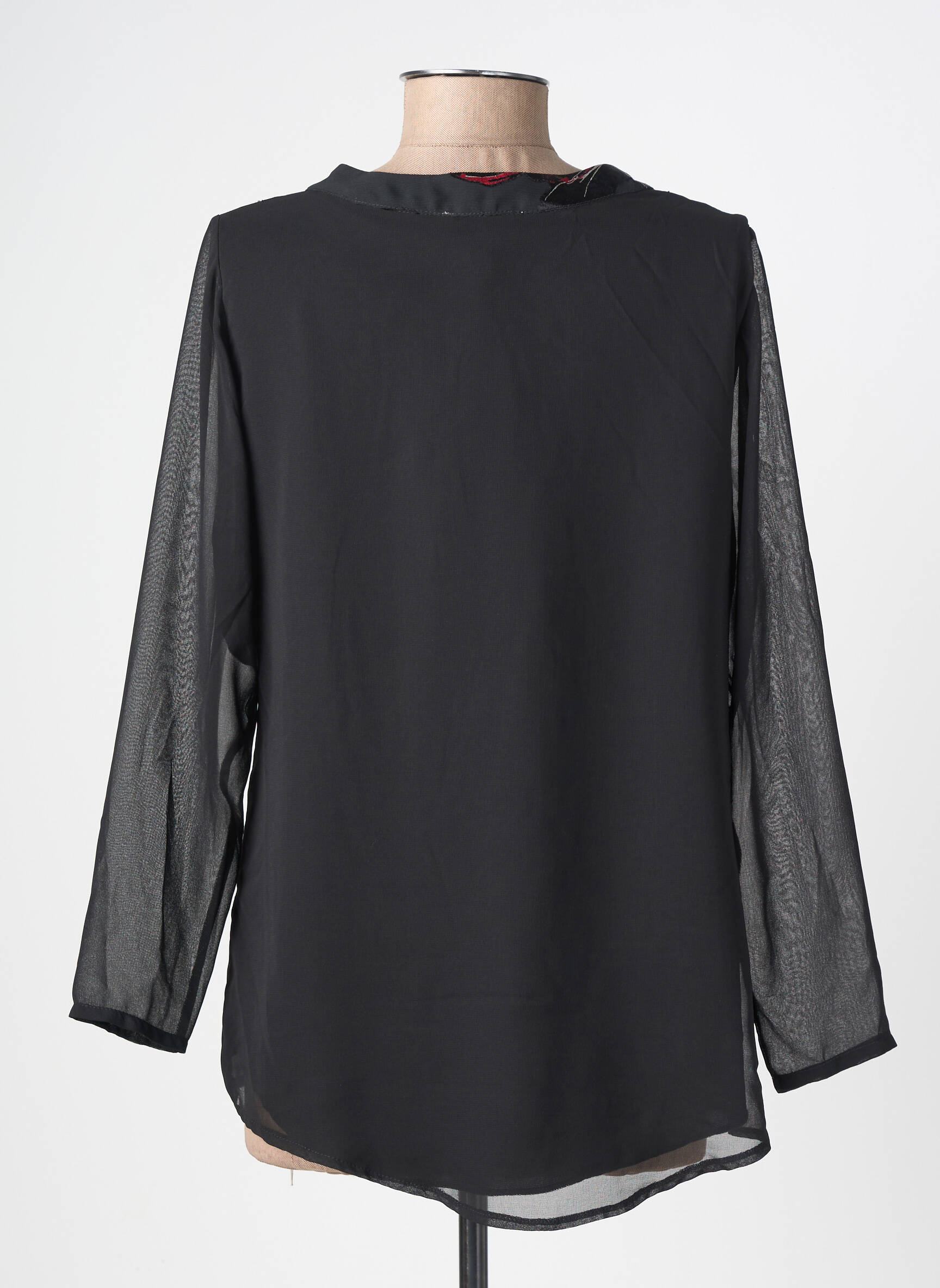 Blouse manches longues manches longues noir IMPULSION femme