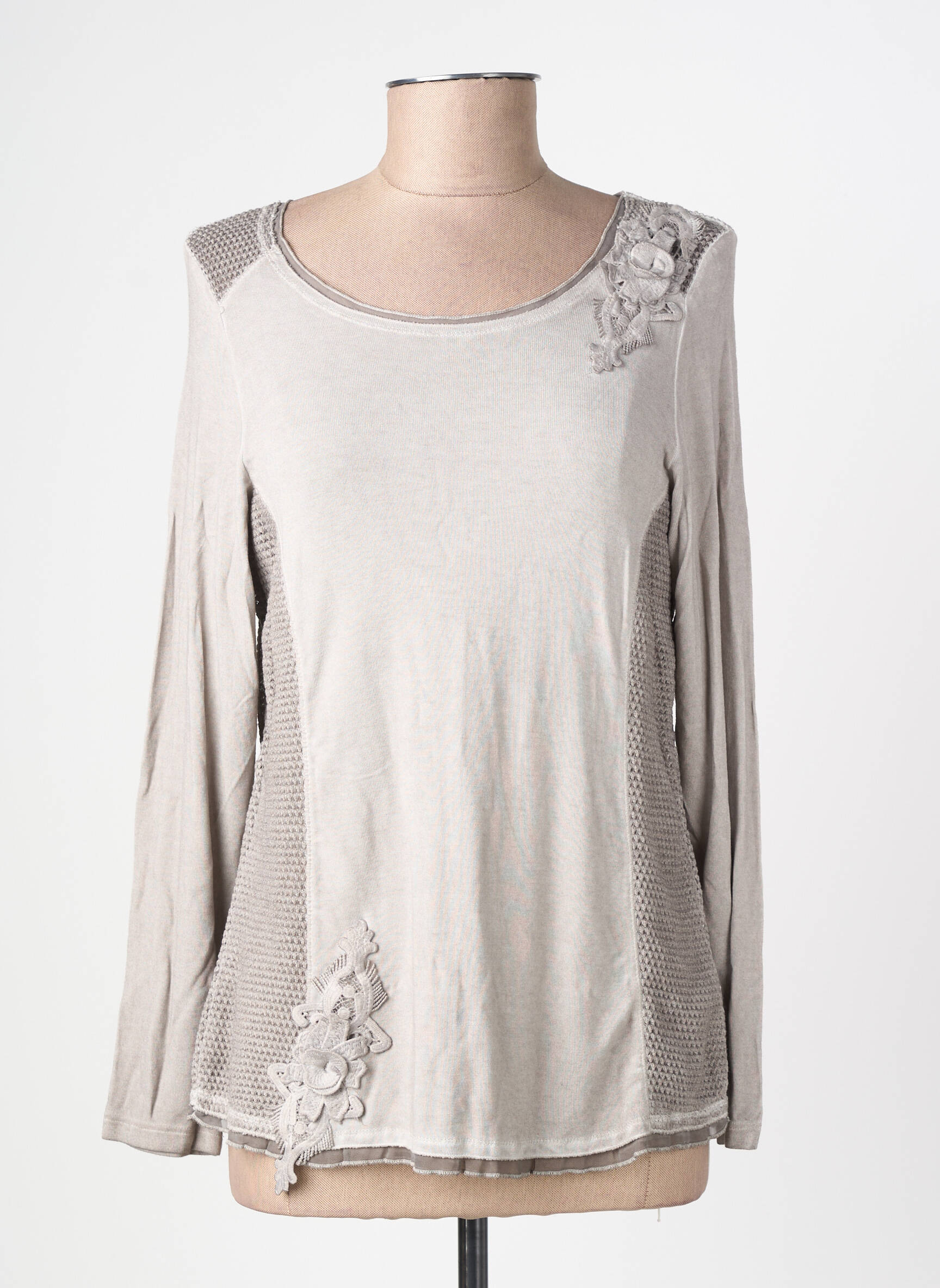 Top manches longues manches longues gris MERI & ESCA femme