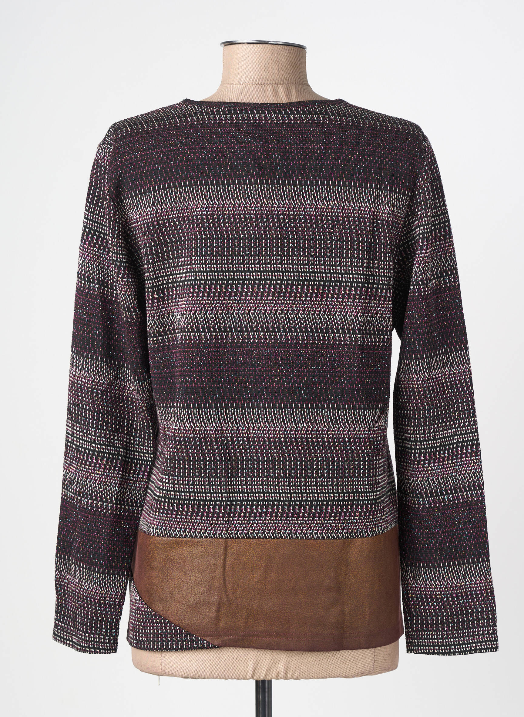 Top manches longues manches longues marron FRANCE RIVOIRE femme