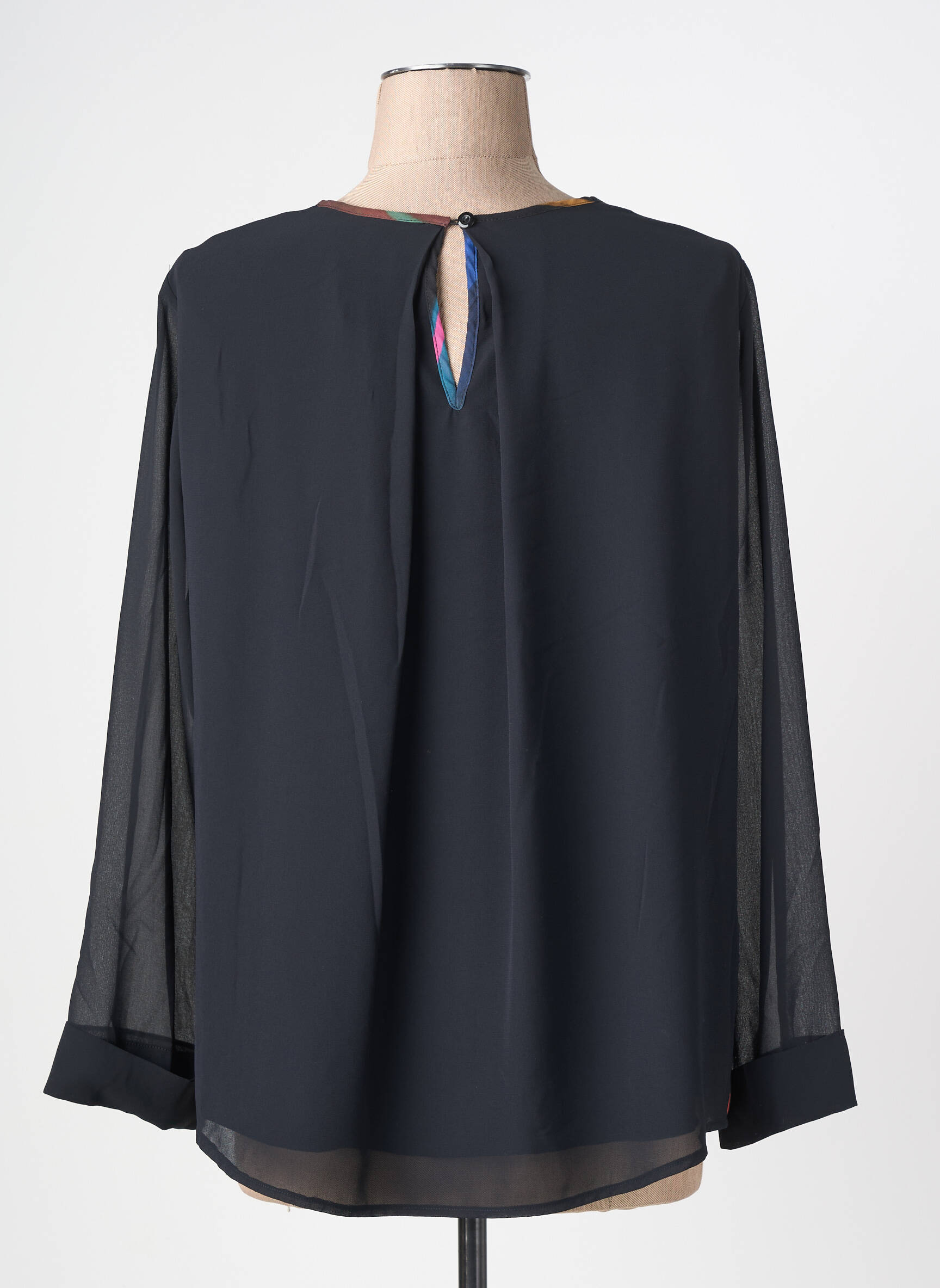 Blouse imprimé fantaisie manches longues noir GUY DUBOUIS femme