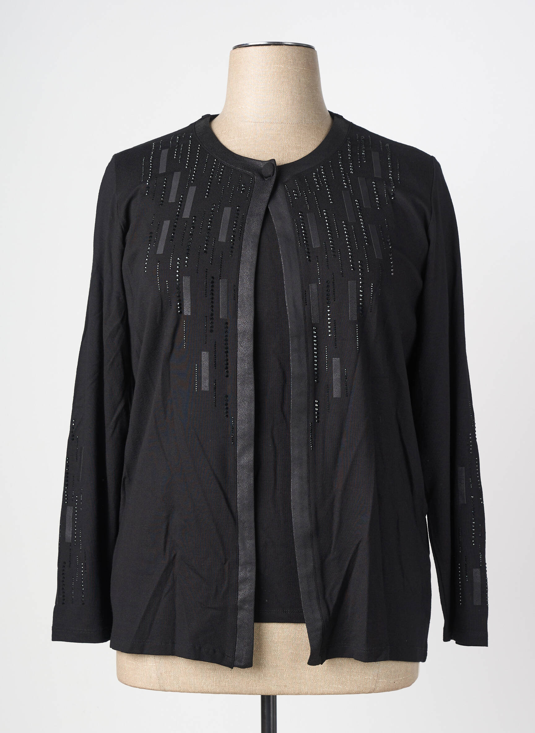 Veste casual col rond noir GRIFFON femme