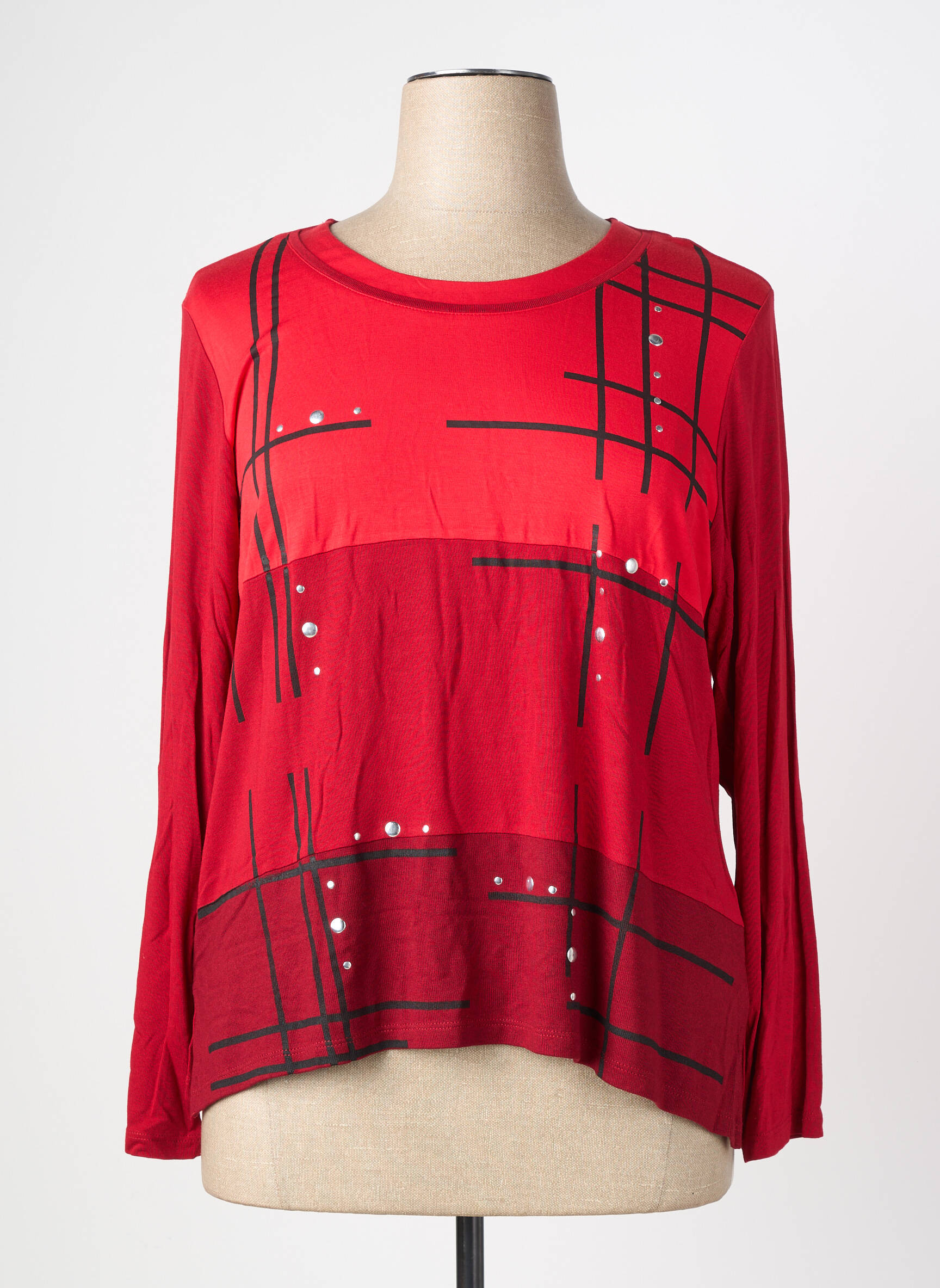 Top manches longues manches longues rouge IMPULSION femme