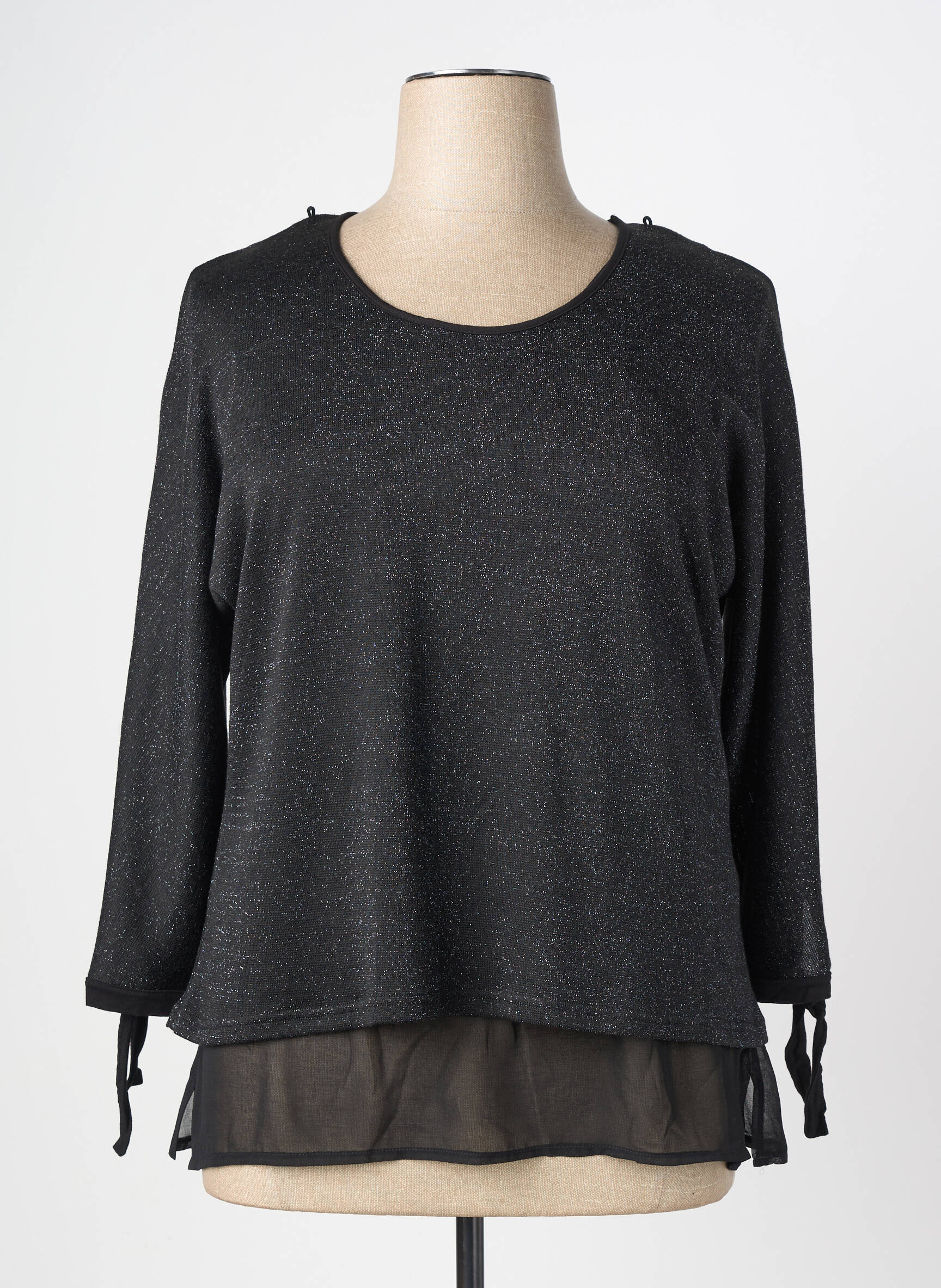 Top manches longues manches longues noir GUY DUBOUIS femme