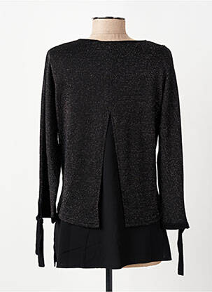 Top coupe cintrée manches 3/4 noir FRANCE RIVOIRE femme