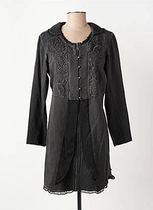 Manteau long coupe cintrée sans capuche gris MERI & ESCA femme
