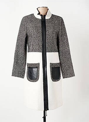 Manteau long coupe cintrée sans capuche gris MERI & ESCA femme