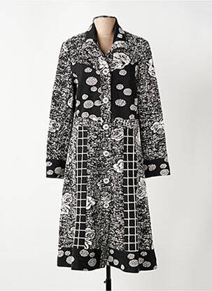 Manteau long coupe cintrée sans capuche noir MERI & ESCA femme