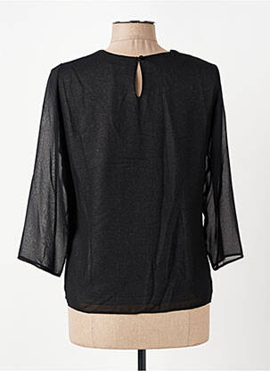 Top coupe fluide manches 3/4 noir GUY DUBOUIS femme