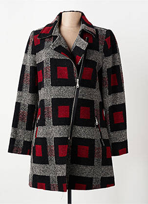 Manteau long coupe cintrée sans capuche rouge GUY DUBOUIS femme