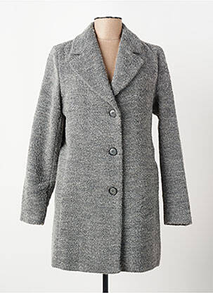 Manteau long coupe cintrée sans capuche gris BULTÉ femme