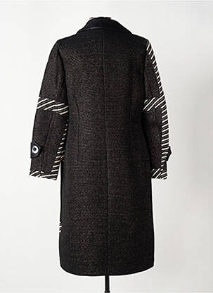 Manteau long coupe cintrée sans capuche noir MERI & ESCA femme