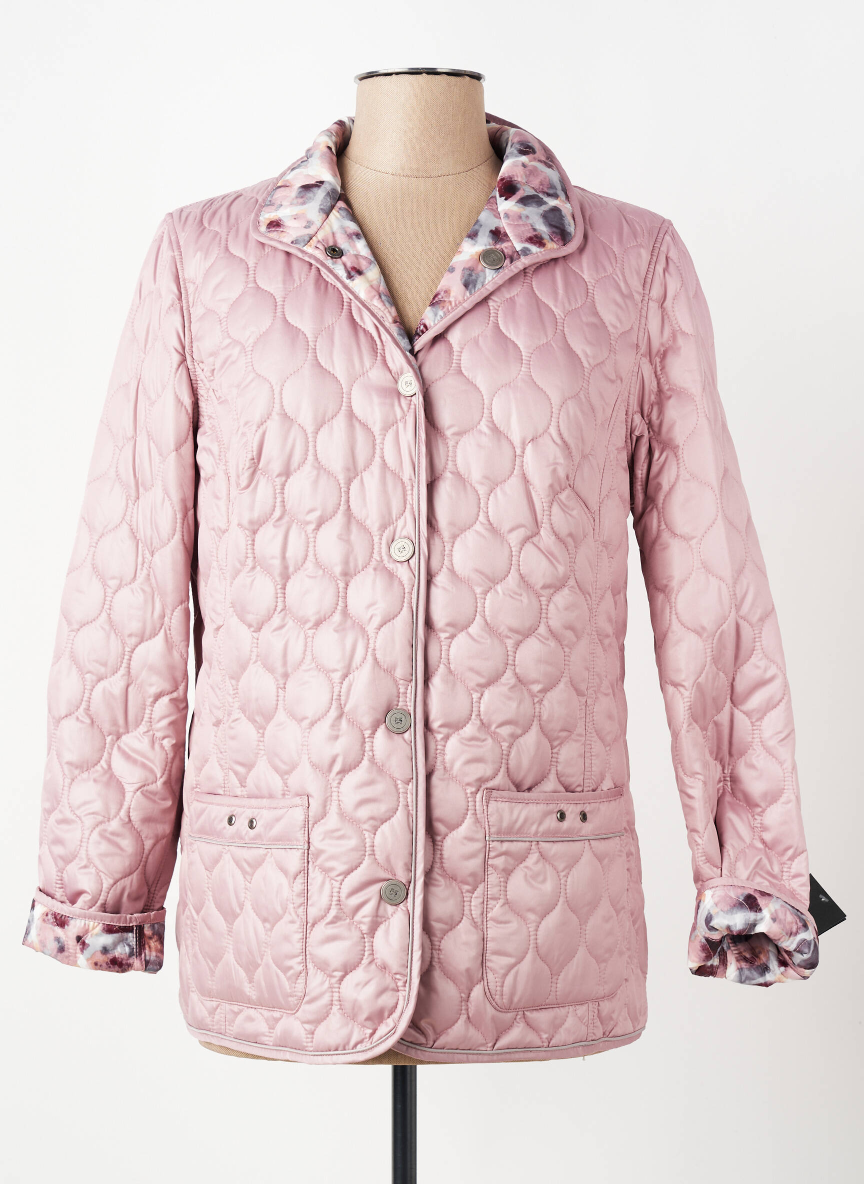Doudoune manches longues sans capuche rose BARBARA LEBEK femme