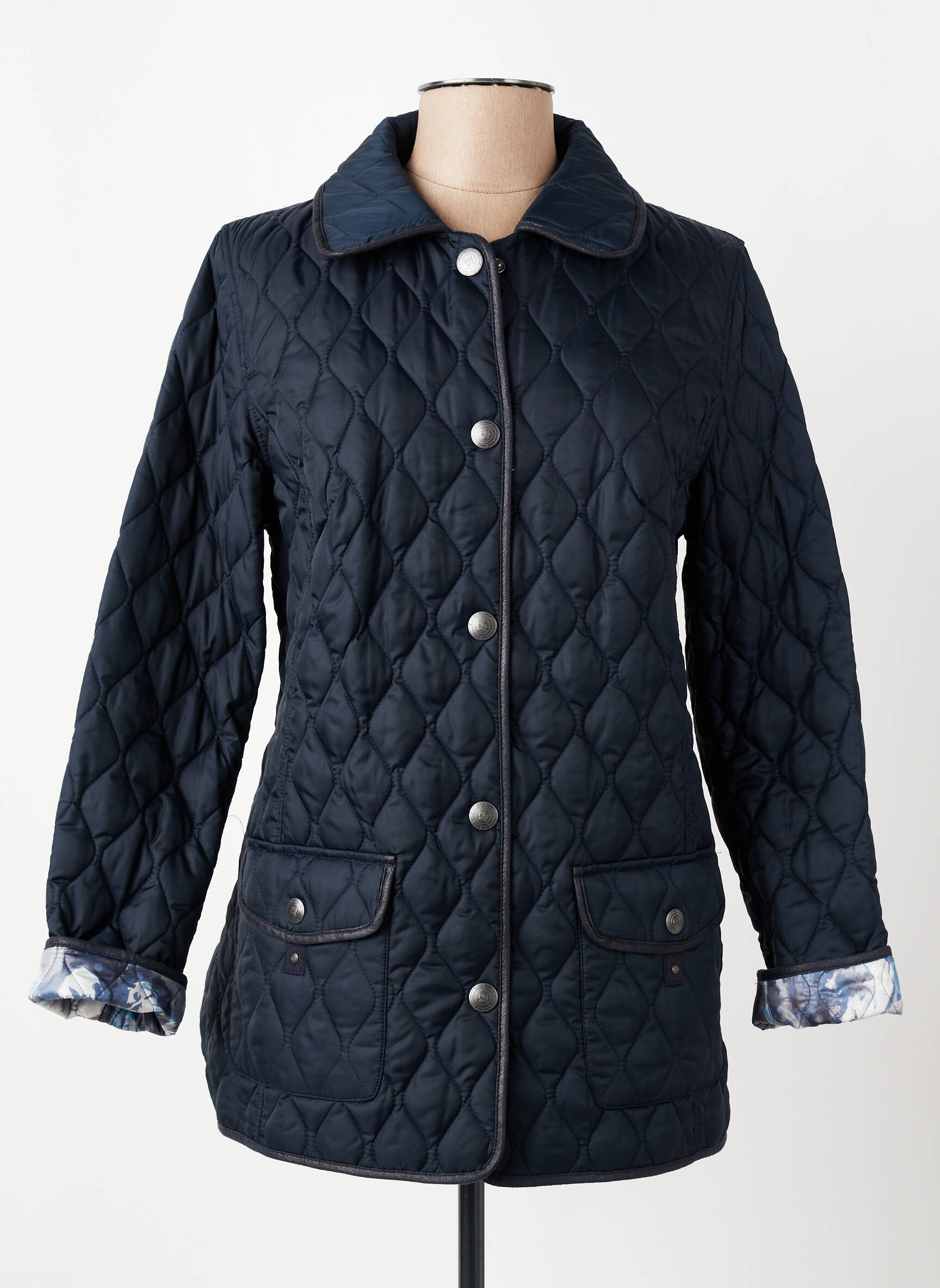 Doudoune manches longues sans capuche bleu BARBARA LEBEK femme