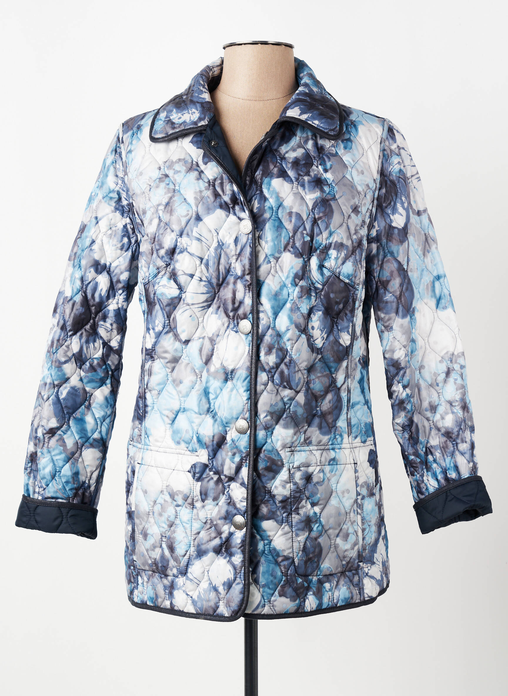 Doudoune manches longues sans capuche bleu BARBARA LEBEK femme