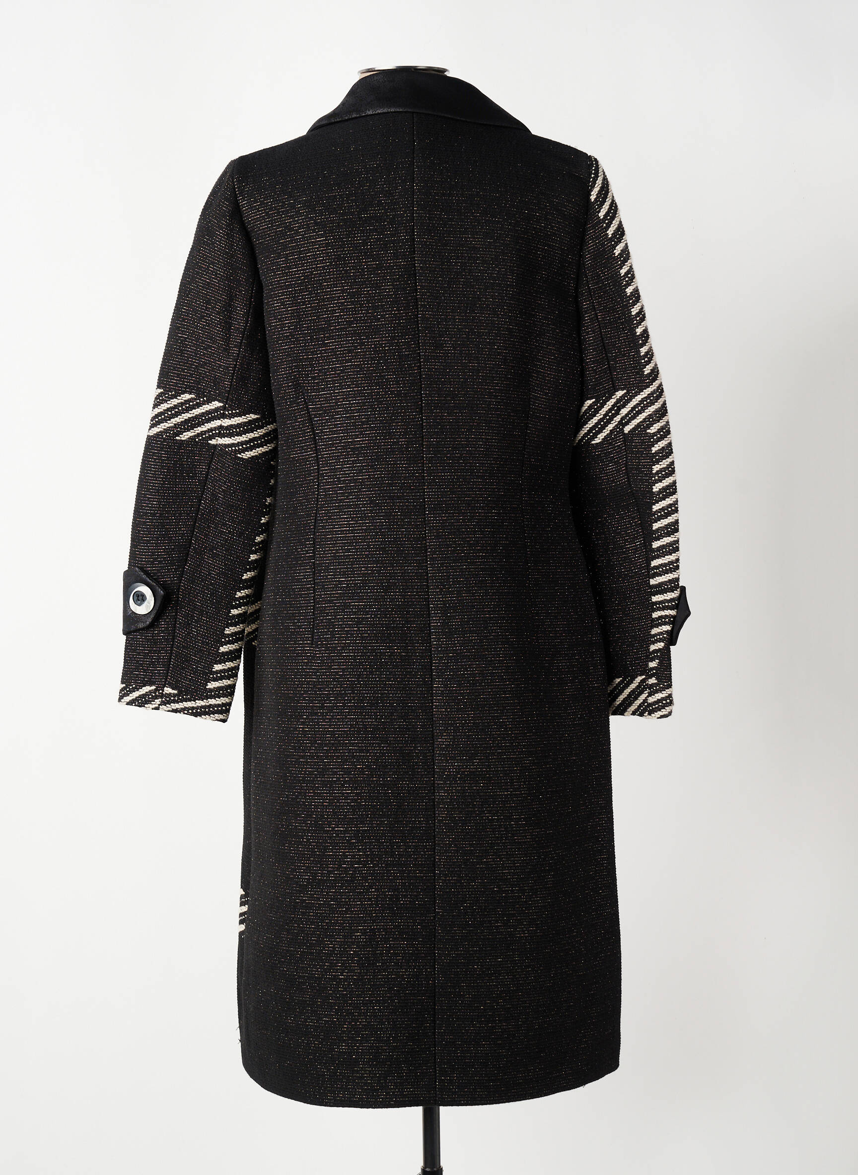 Manteau long coupe cintrée sans capuche noir MERI & ESCA femme