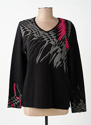 Pull coupe droite manches longues noir GUY DUBOUIS femme