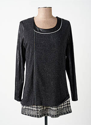 Tunique manches longues imprimé fantaisie noir MERI & ESCA femme