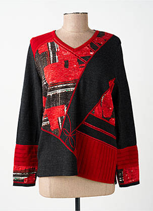 Pull coupe droite manches longues noir GUY DUBOUIS femme