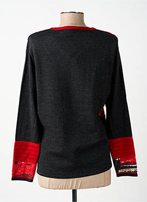 Pull coupe droite manches longues noir GUY DUBOUIS femme