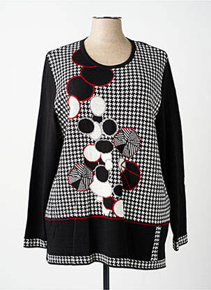 Pull coupe droite manches longues noir GUY DUBOUIS femme