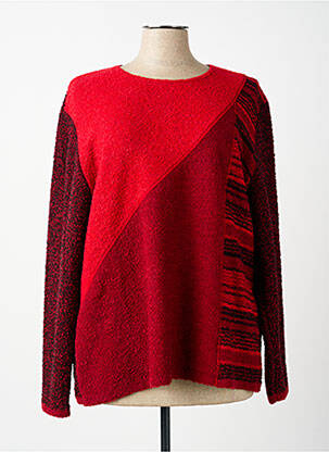 Pull coupe droite manches longues rouge GRIFFON femme