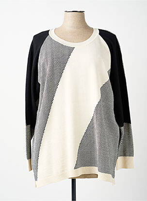 Pull coupe droite manches longues noir GUY DUBOUIS femme