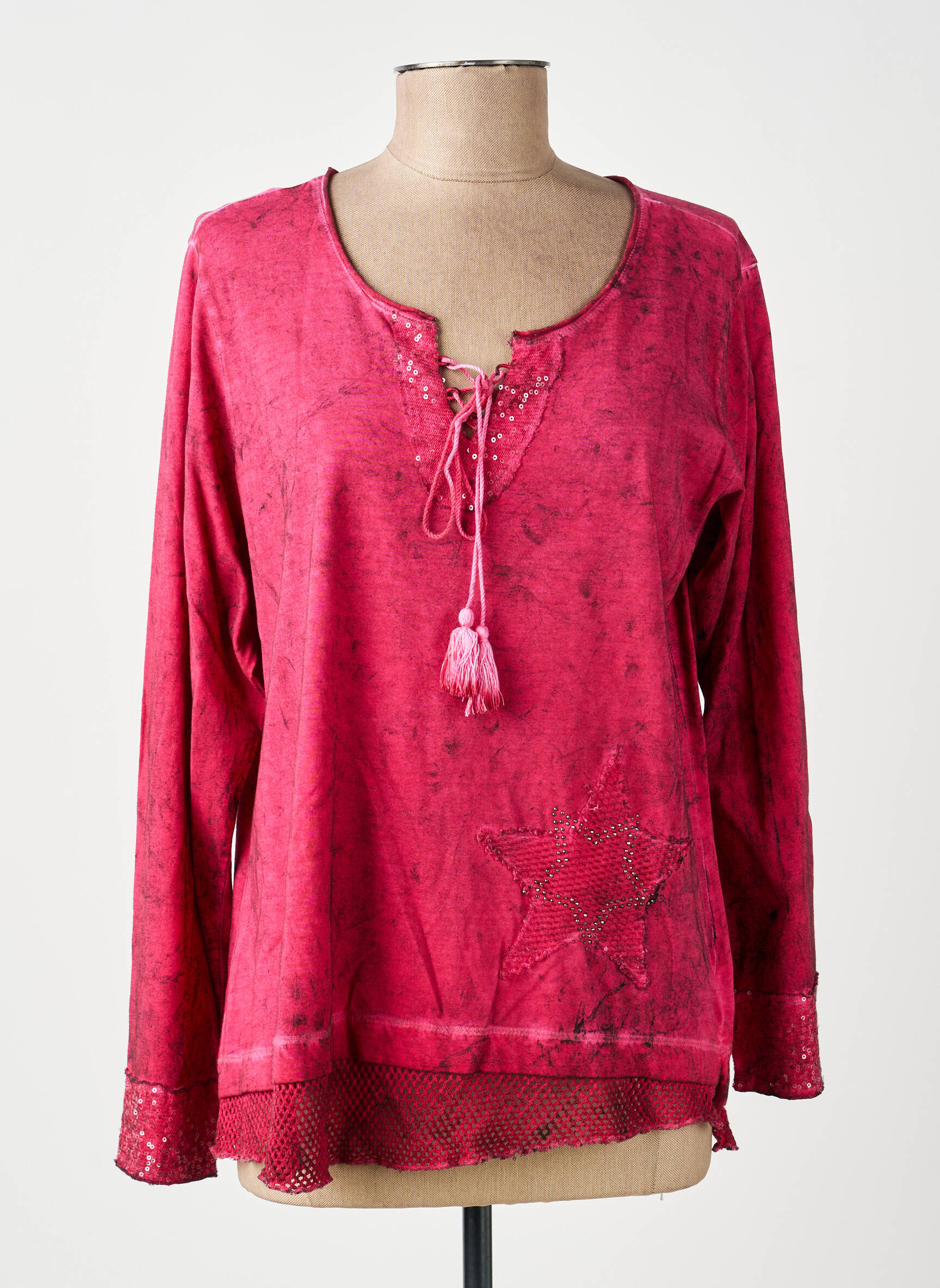 T-shirt manches longues manches longues rose MERI & ESCA femme